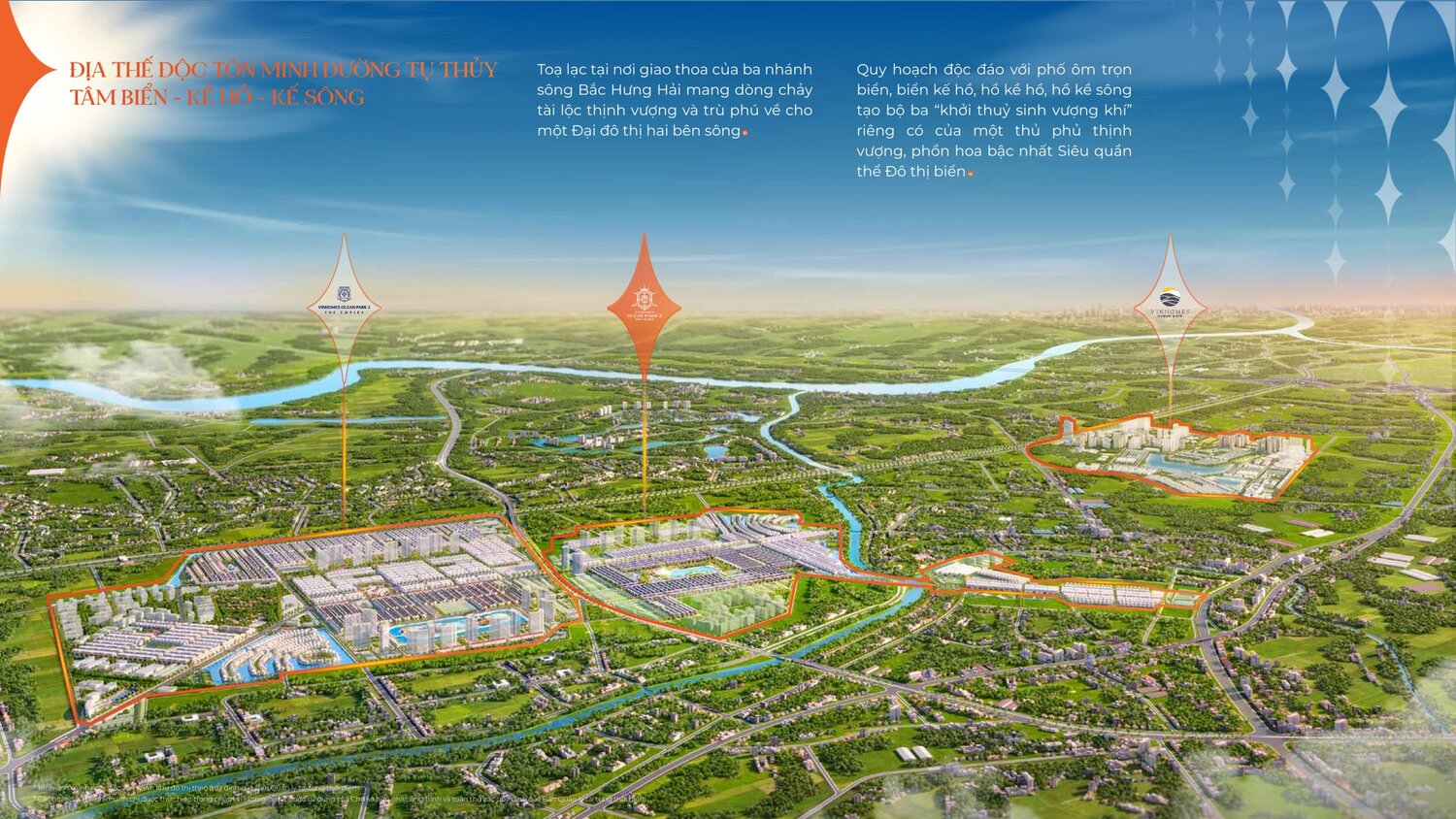 Vị trí Vinhomes Ocean Park 3 The Crown tụ thủy