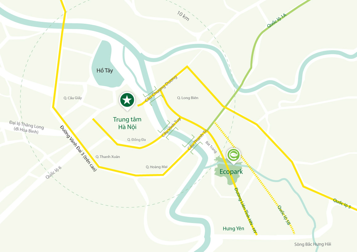 Ecopark cách Hà Nội bao nhiêu km